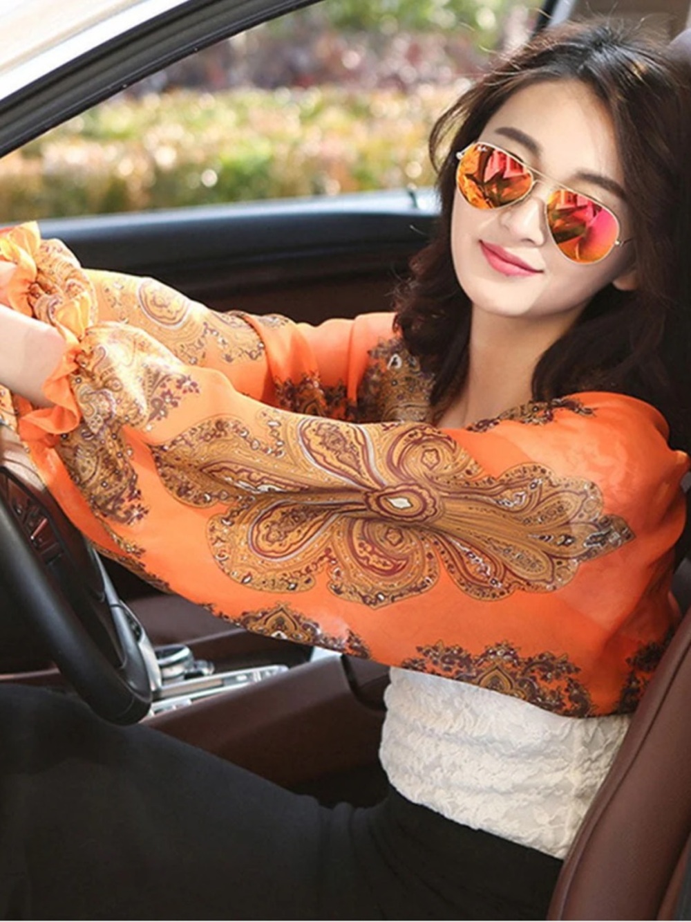 Fasbee Paisley Print Sheer Puff Sleeve Bolero Cardigan Stole Wrap Shawl Chiffon - Picture 2 of 5